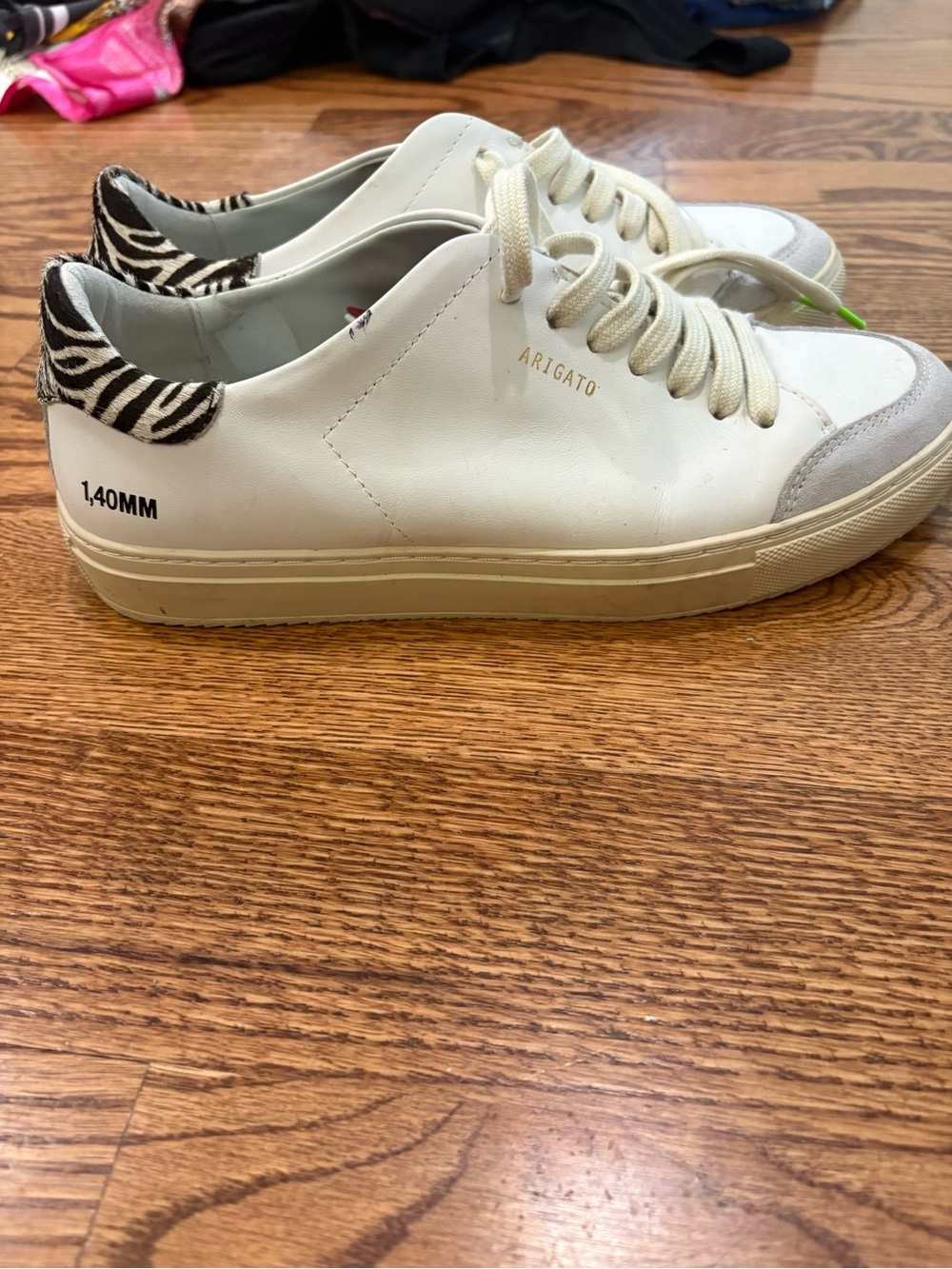 Axel Arigato White Leather Sneakers with Zebra Heel Tab